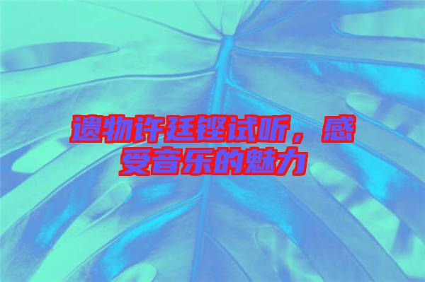 遺物許廷鏗試聽，感受音樂的魅力