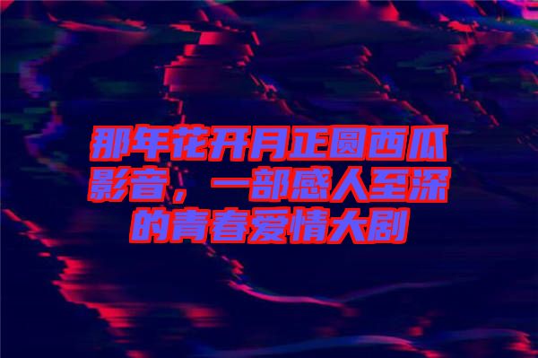 那年花開月正圓西瓜影音,一部感人至深的青春愛情大劇