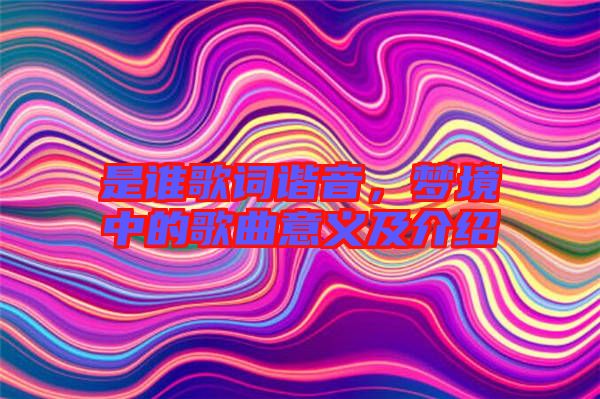 是誰歌詞諧音,夢(mèng)境中的歌曲意義及介紹