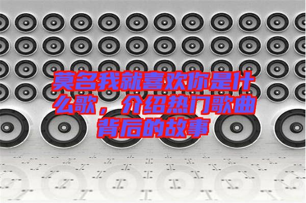 莫名我就喜歡你是什么歌,介紹熱門歌曲背后的故事