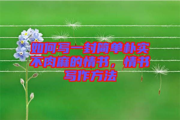 如何寫一封簡(jiǎn)單樸實(shí)不肉麻的情書(shū),情書(shū)寫作方法