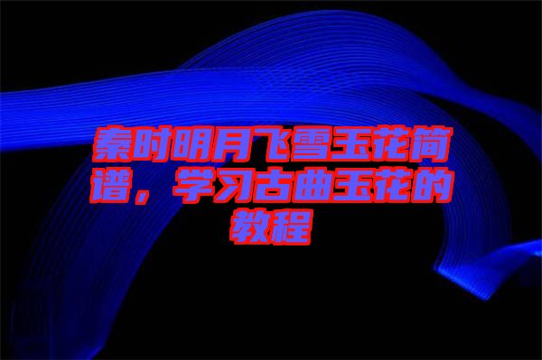 秦時明月飛雪玉花簡譜,學習古曲玉花的教程