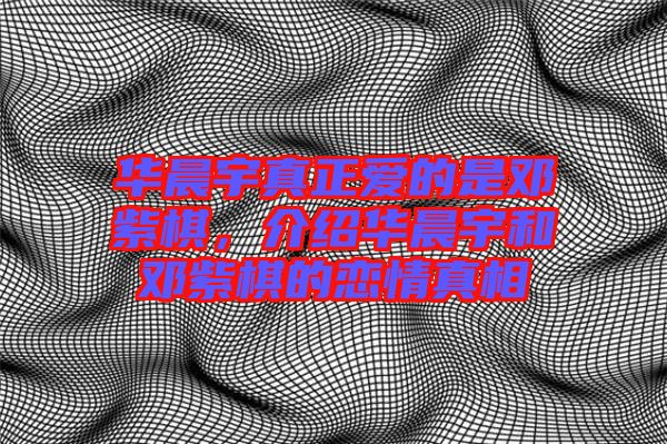 華晨宇真正愛的是鄧紫棋,介紹華晨宇和鄧紫棋的戀情真相