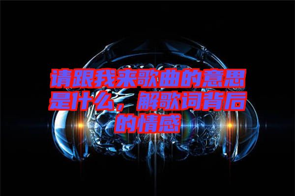 請跟我來歌曲的意思是什么,解歌詞背后的情感