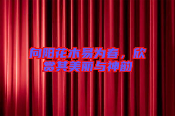 向陽花木易為春,欣賞其美麗與神韻