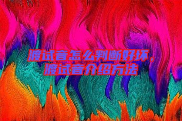 渡試音怎么判斷好壞,渡試音介紹方法