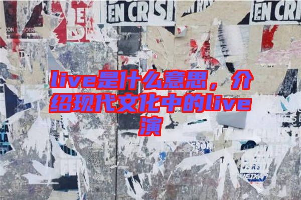 live是什么意思,介紹現(xiàn)代文化中的live演