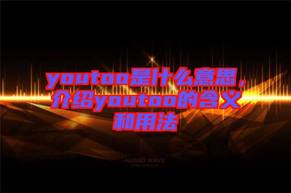 youtoo是什么意思,介紹youtoo的含義和用法