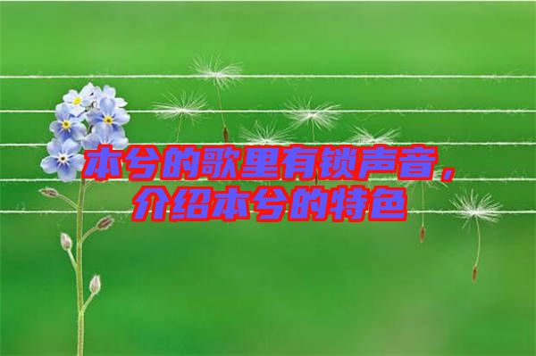 本兮的歌里有鎖聲音,介紹本兮的特色