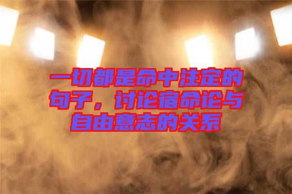 一切都是命中注定的句子,討論宿命論與自由意志的關系