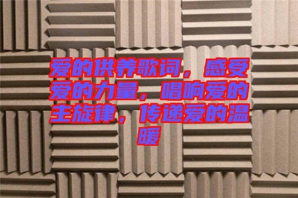 愛的供養歌詞,感受愛的力量,唱響愛的主旋律,傳遞愛的溫暖