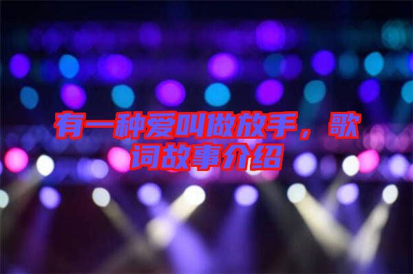 有一種愛叫做放手，歌詞故事介紹