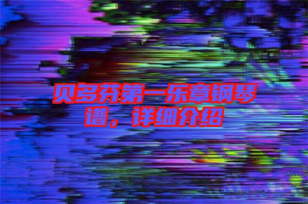 貝多芬第一樂章鋼琴譜,詳細介紹