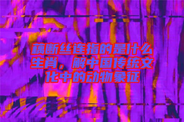 藕斷絲連指的是什么生肖,解中國傳統(tǒng)文化中的動物象征