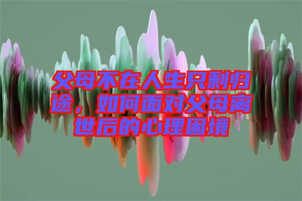 父母不在人生只剩歸途,如何面對父母離世后的心理困境