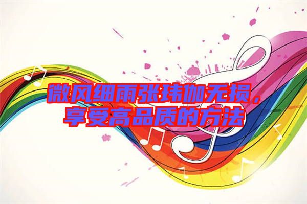 微風細雨張瑋伽無損,享受高品質的方法