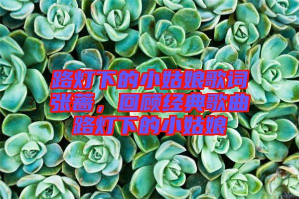 路燈下的小姑娘歌詞張薔，回顧經典歌曲路燈下的小姑娘
