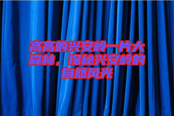 高高的興安嶺一片大森林,探秘興安嶺的自然風光