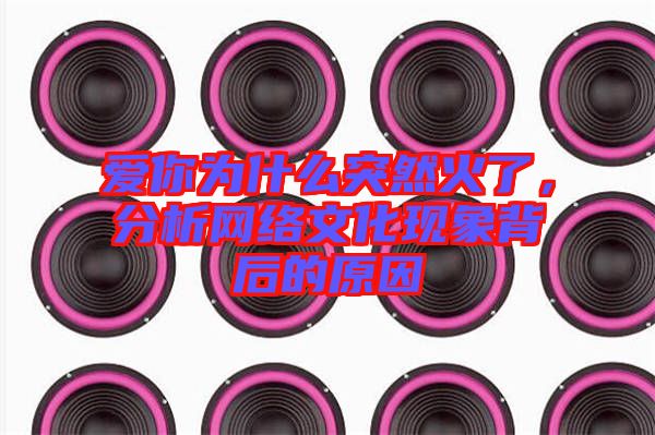 愛你為什么突然火了,分析網(wǎng)絡(luò)文化現(xiàn)象背后的原因