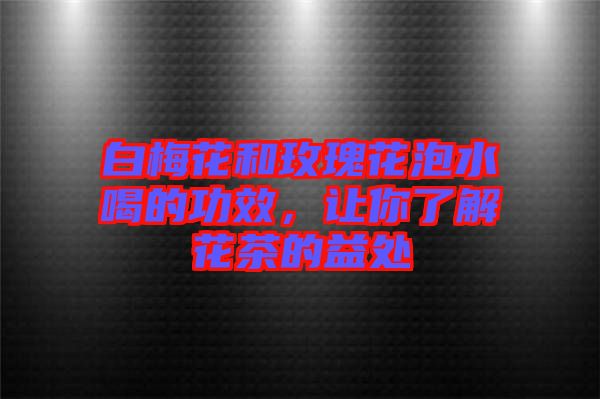 白梅花和玫瑰花泡水喝的功效,讓你了解花茶的益處