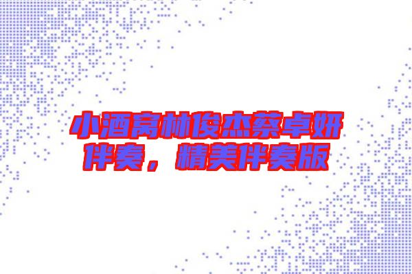 小酒窩林俊杰蔡卓妍伴奏,精美伴奏版