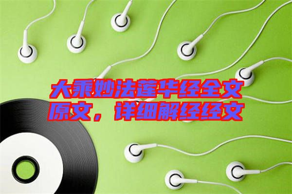 大乘妙法蓮華經(jīng)全文原文,詳細解經(jīng)經(jīng)文