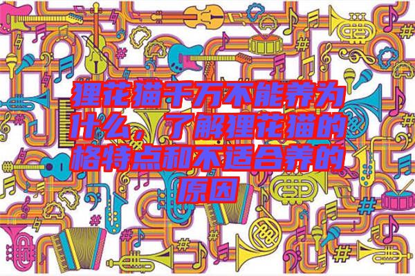 貍花貓千萬不能養為什么,了解貍花貓的格特點和不適合養的原因