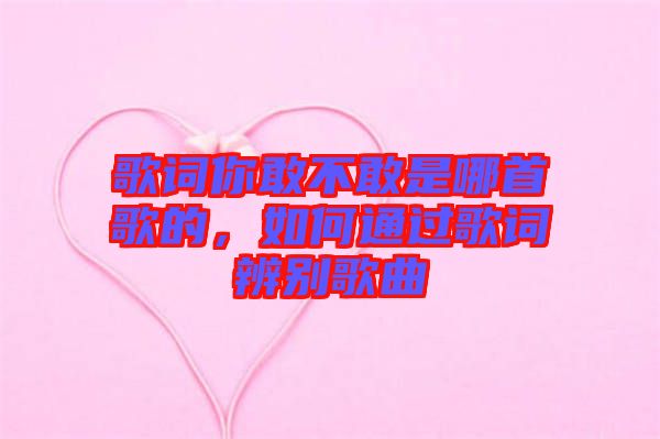 歌詞你敢不敢是哪首歌的,如何通過歌詞辨別歌曲