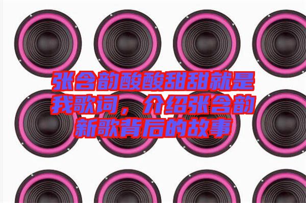 張含韻酸酸甜甜就是我歌詞,介紹張含韻新歌背后的故事