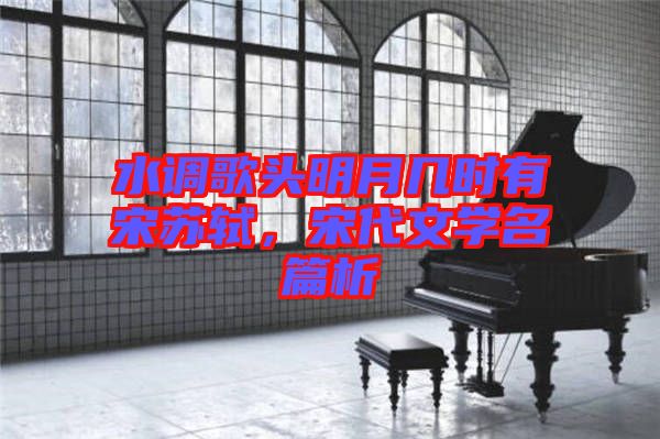 水調歌頭明月幾時有宋蘇軾,宋代文學名篇析