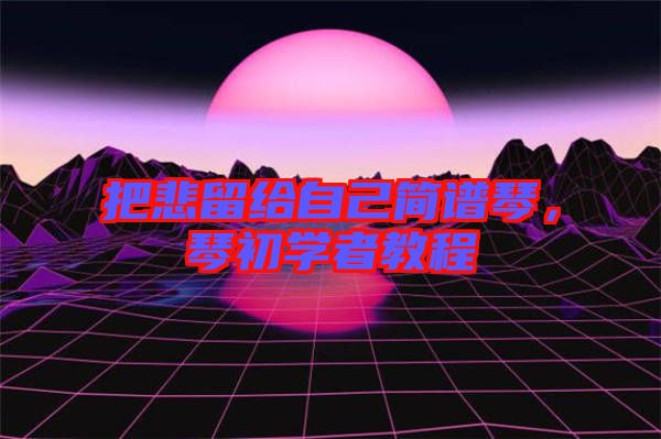 把悲留給自己簡譜琴,琴初學者教程