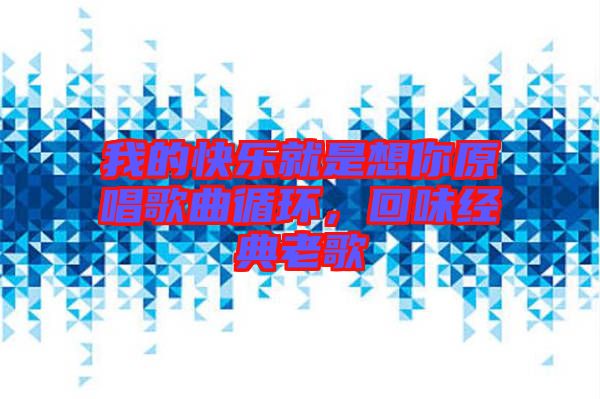 我的快樂就是想你原唱歌曲循環,回味經典老歌