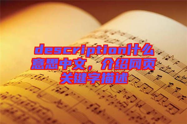 description什么意思中文,介紹網(wǎng)頁(yè)關(guān)鍵字描述