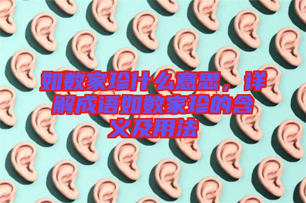 如數家珍什么意思，詳解成語如數家珍的含義及用法