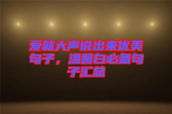愛就大聲說出來優美句子,溫馨白必備句子匯總
