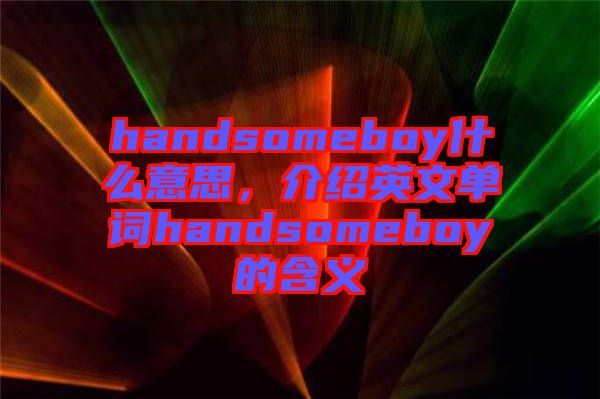 handsomeboy什么意思,介紹英文單詞handsomeboy的含義