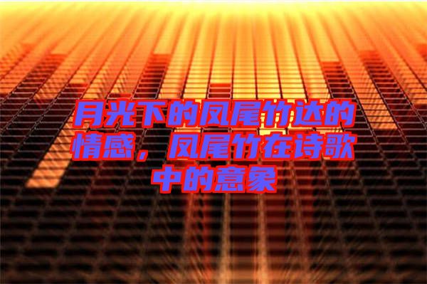 月光下的鳳尾竹達(dá)的情感,鳳尾竹在詩(shī)歌中的意象