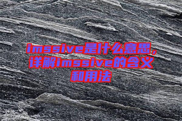imssive是什么意思,詳解imssive的含義和用法