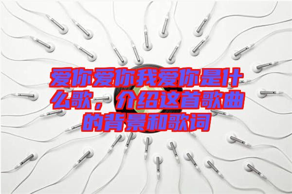 愛你愛你我愛你是什么歌,介紹這首歌曲的背景和歌詞