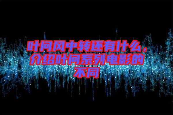 葉問風(fēng)中轉(zhuǎn)還有什么,介紹葉問系列電影的不同