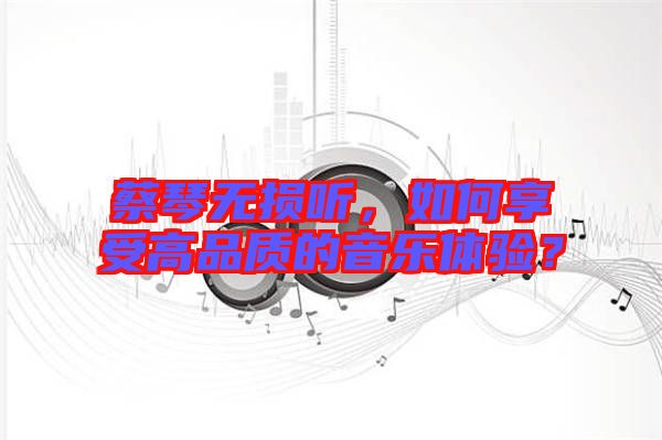 蔡琴無損聽,如何享受高品質(zhì)的音樂體驗?
