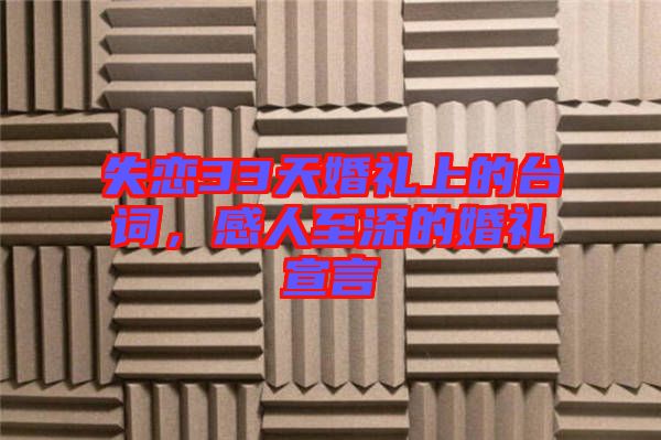 失戀33天婚禮上的臺詞,感人至深的婚禮宣言