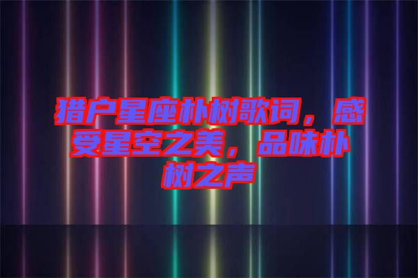 獵戶星座樸樹歌詞,感受星空之美,品味樸樹之聲