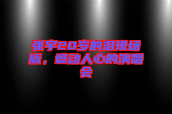 張宇20歲的淚現(xiàn)場(chǎng)版,感動(dòng)人心的演唱會(huì)