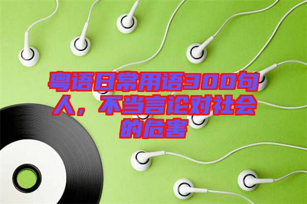 粵語(yǔ)日常用語(yǔ)300句人,不當(dāng)言論對(duì)社會(huì)的危害