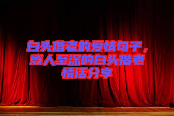 白頭偕老的愛情句子,感人至深的白頭偕老情話分享