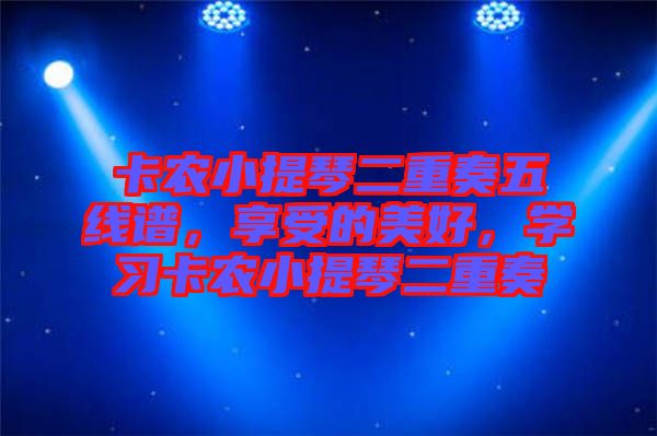 卡農小提琴二重奏五線譜,享受的美好,學習卡農小提琴二重奏