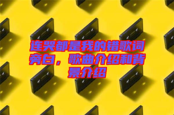 連哭都是我的錯歌詞旁白,歌曲介紹和背景介紹