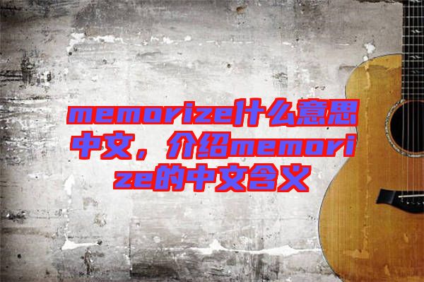 memorize什么意思中文,介紹memorize的中文含義