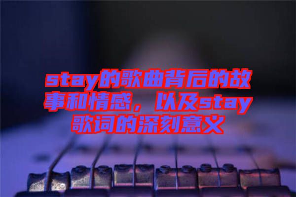 stay的歌曲背后的故事和情感,以及stay歌詞的深刻意義